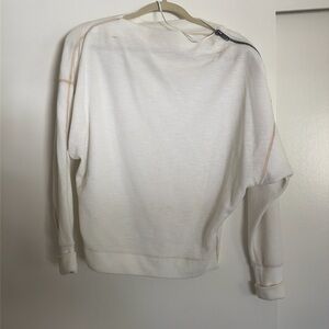 We The Free Shoulder Zip cream Sweatshirt from Urban Outfitters